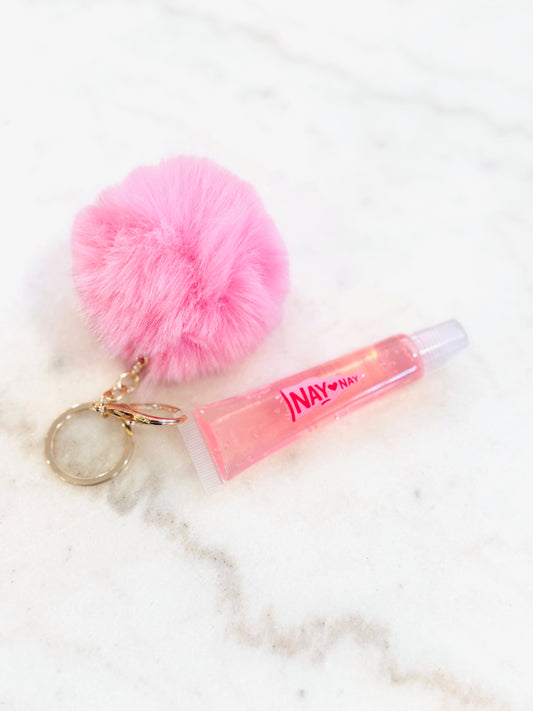 Lip Gloss with PomPom